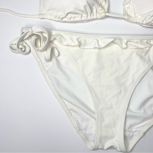 Hollister | White Triangle Bikini Top w/ Matching Bottom - Small - Picture 3 of 7